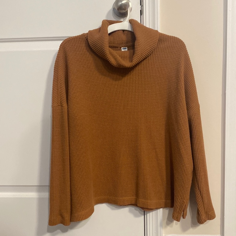 Waffle-knit Turtleneck Sweater